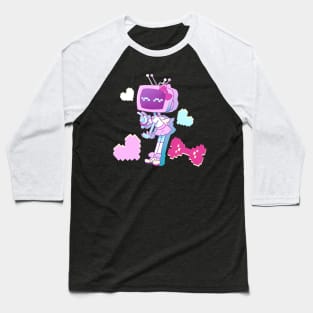 Kawaii Pixel Tv Baseball T-Shirt